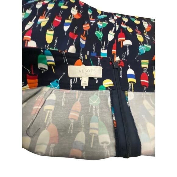 Talbots Navy Nautical Colorful Buoy print size 10 Cruise Vacation Beach - Picture 9 of 11